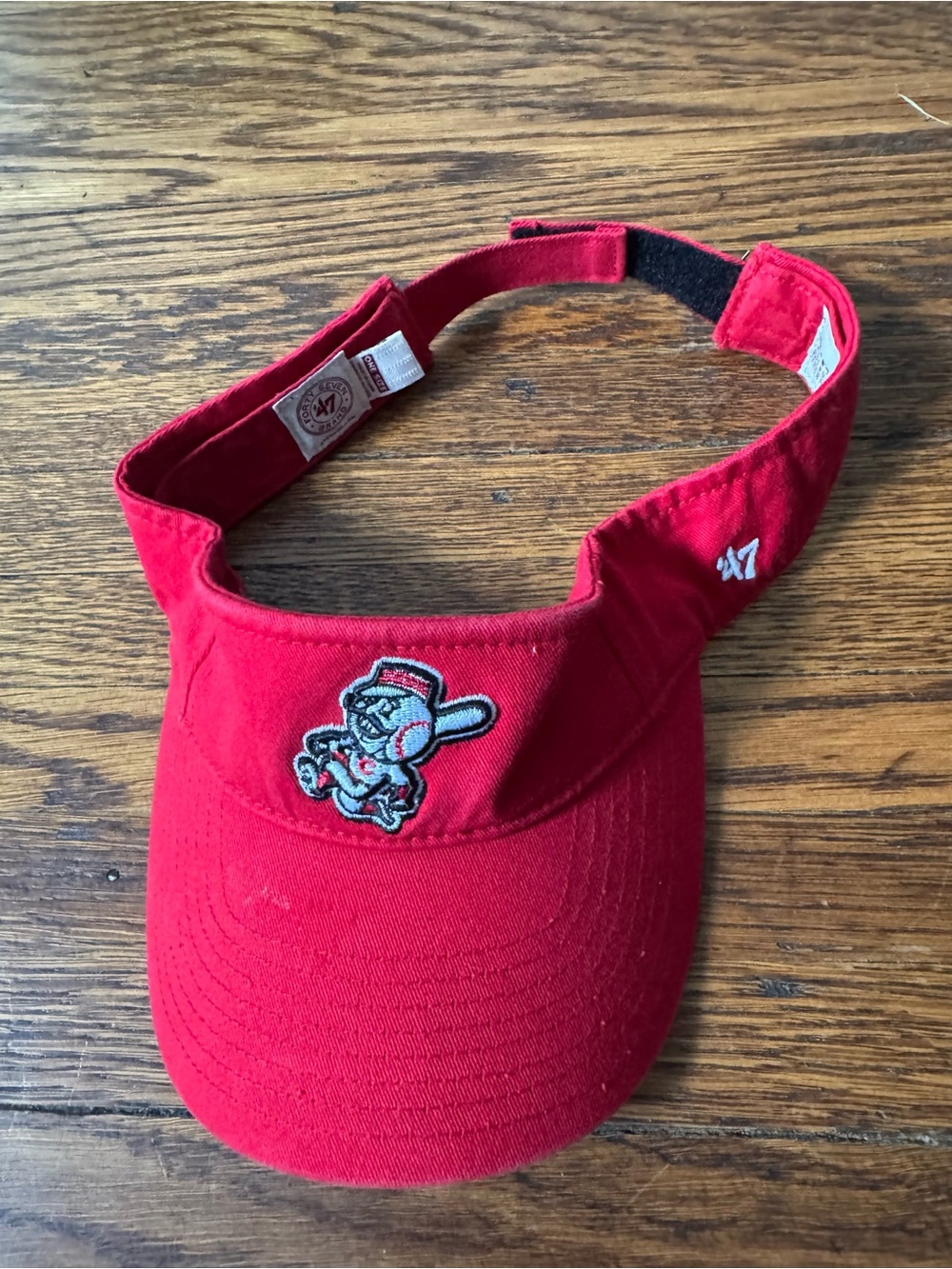 CINCINNATI REDS 47 brandRed Baseball Visor with Mascot Embroidery